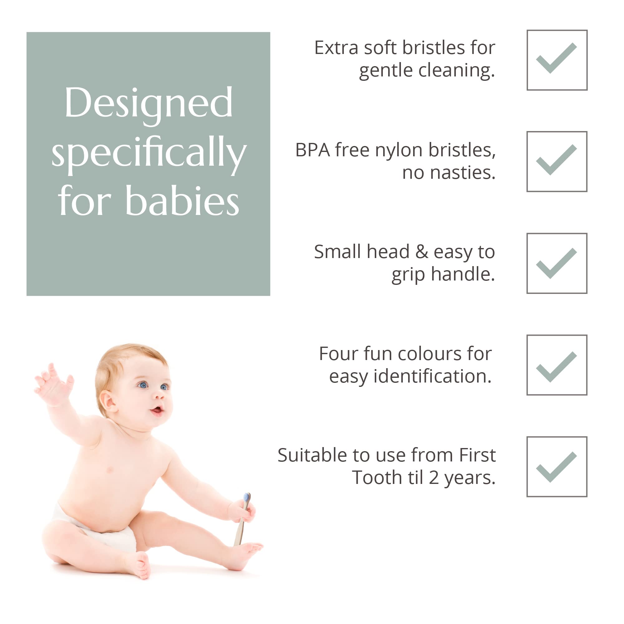 Wild & Stone primer plano de cerdas suaves de nylon para higiene delicada del bebé