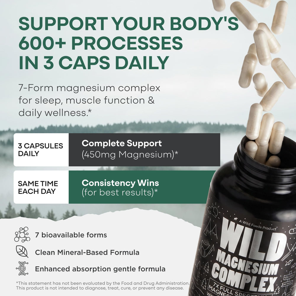 Wild Foods cápsulas en la mano para comparar tamaño y conveniencia de uso