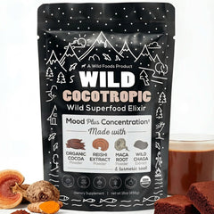 Wild Foods envase frontal Cocotropic mostrando sello orgánico y diseño