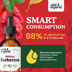 Wild & Organic cuentagotas vertiendo dosis precisa para facilidad de uso