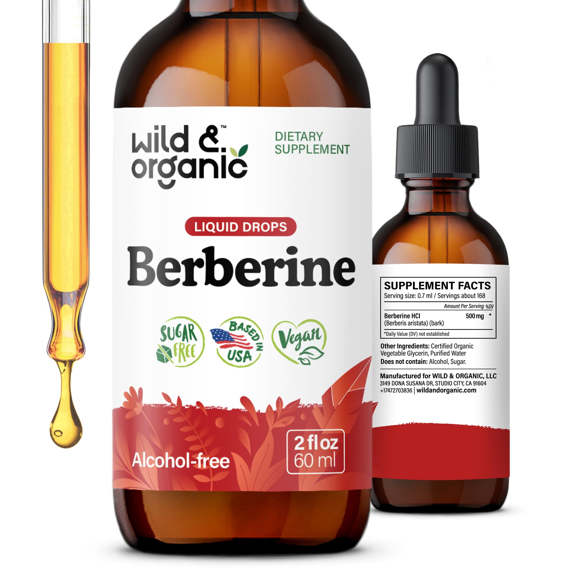 Wild & Organic frasco frente mostrando diseño y tamaño portátil