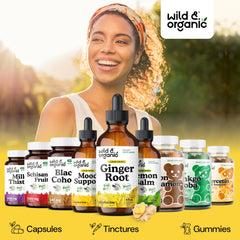 Wild & Organic frasco en mano para comparar escala y volumen