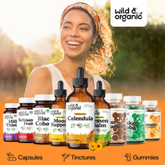 Wild & Organic etiqueta del producto mostrando ingredientes clave