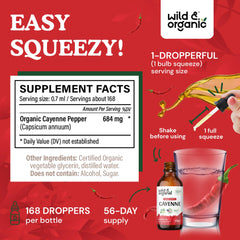 Wild & Organic etiqueta legible con información nutricional y beneficios claros