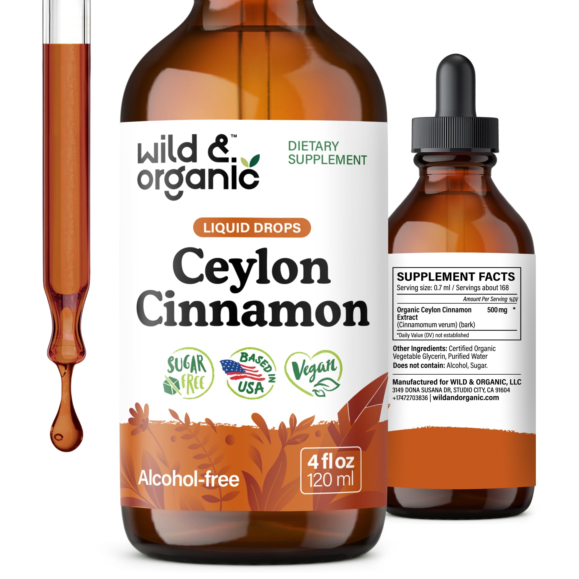 Wild & Organic botella frontal mostrando diseño y beneficios