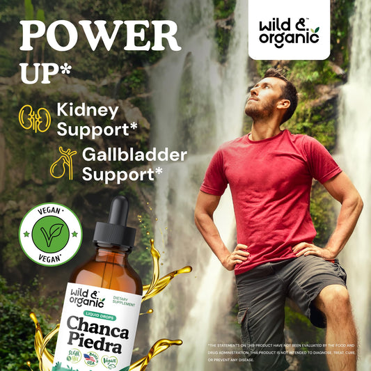 Wild & Organic etiqueta legible con ingredientes y beneficio de apoyo renal