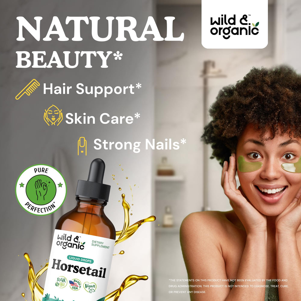 Wild & Organic etiqueta legible con información de ingredientes y beneficios