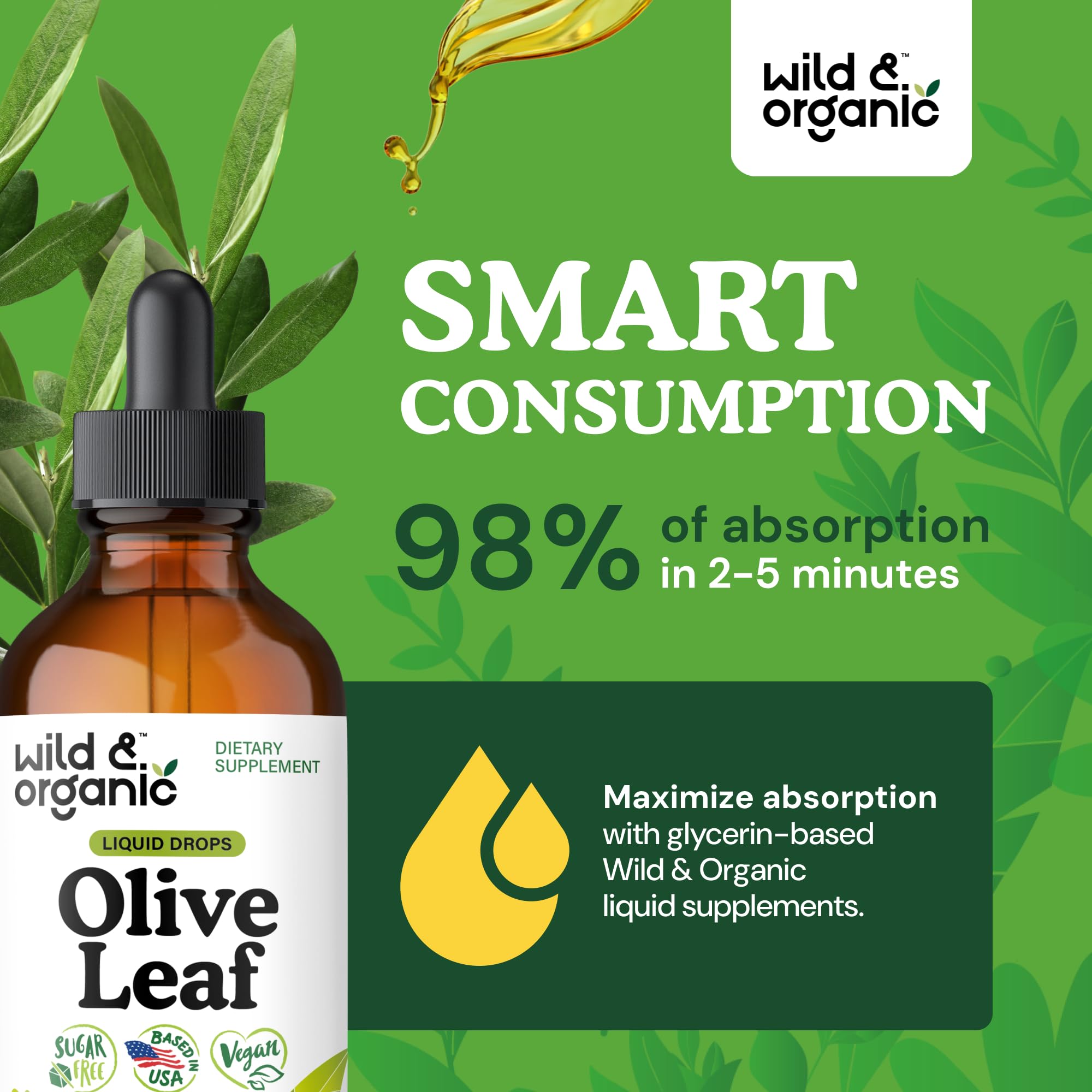 Wild & Organic detalle de etiqueta con ingredientes limpios y ventajas veganas