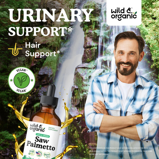 Wild & Organic etiqueta con ingredientes y concentración para fácil lectura