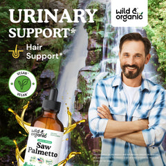 Wild & Organic etiqueta con ingredientes y concentración para fácil lectura