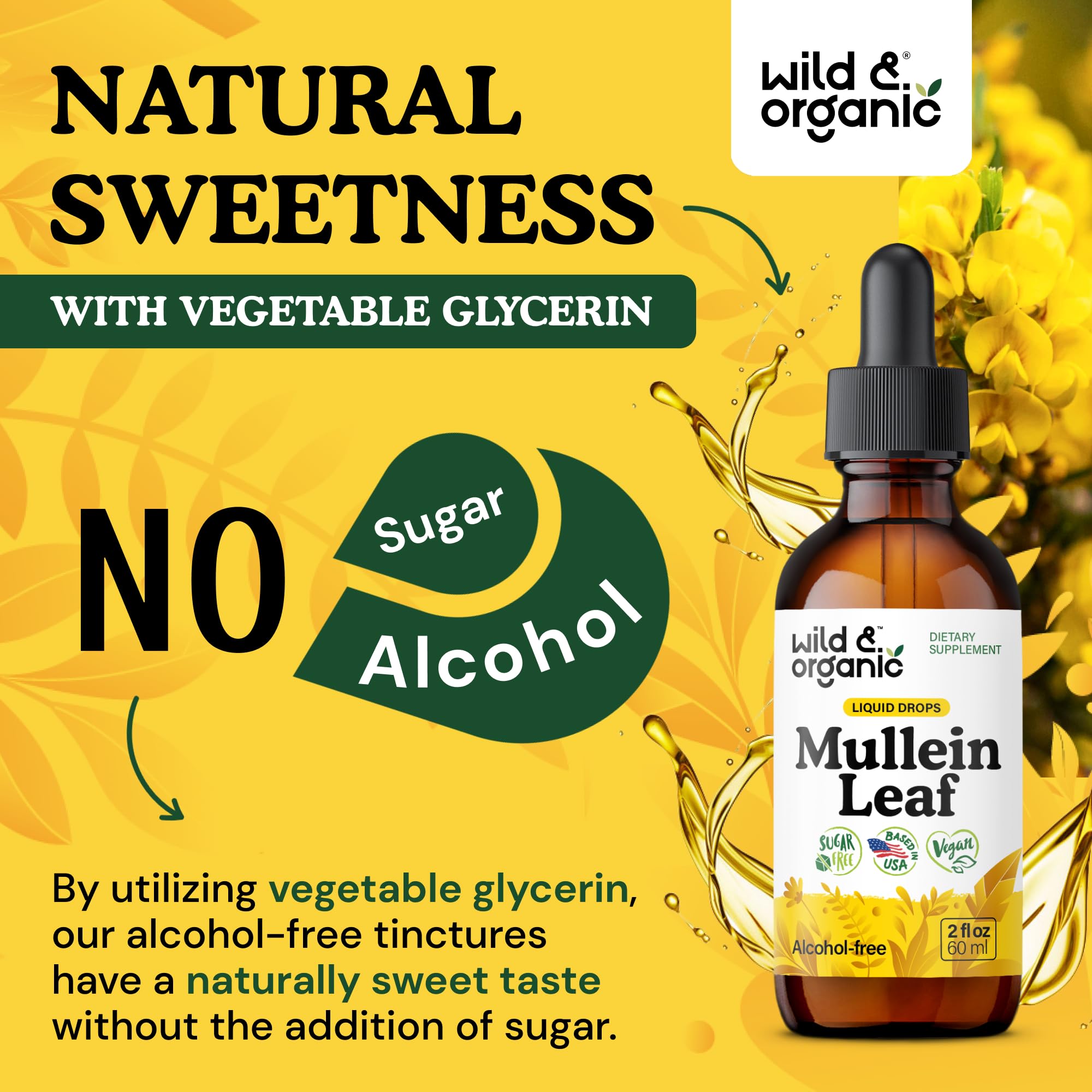 Wild & Organic etiqueta nutricional visible, transparencia en dosis y contenido