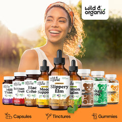 Wild & Organic frasco cerrado en mano, práctico para llevar y usar