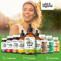 Wild & Organic frasco en mano para comparar escala y almacenamiento fácil