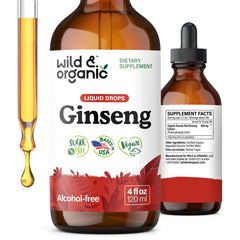 Wild & Organic frasco front mostrando etiqueta y beneficio de apoyo general