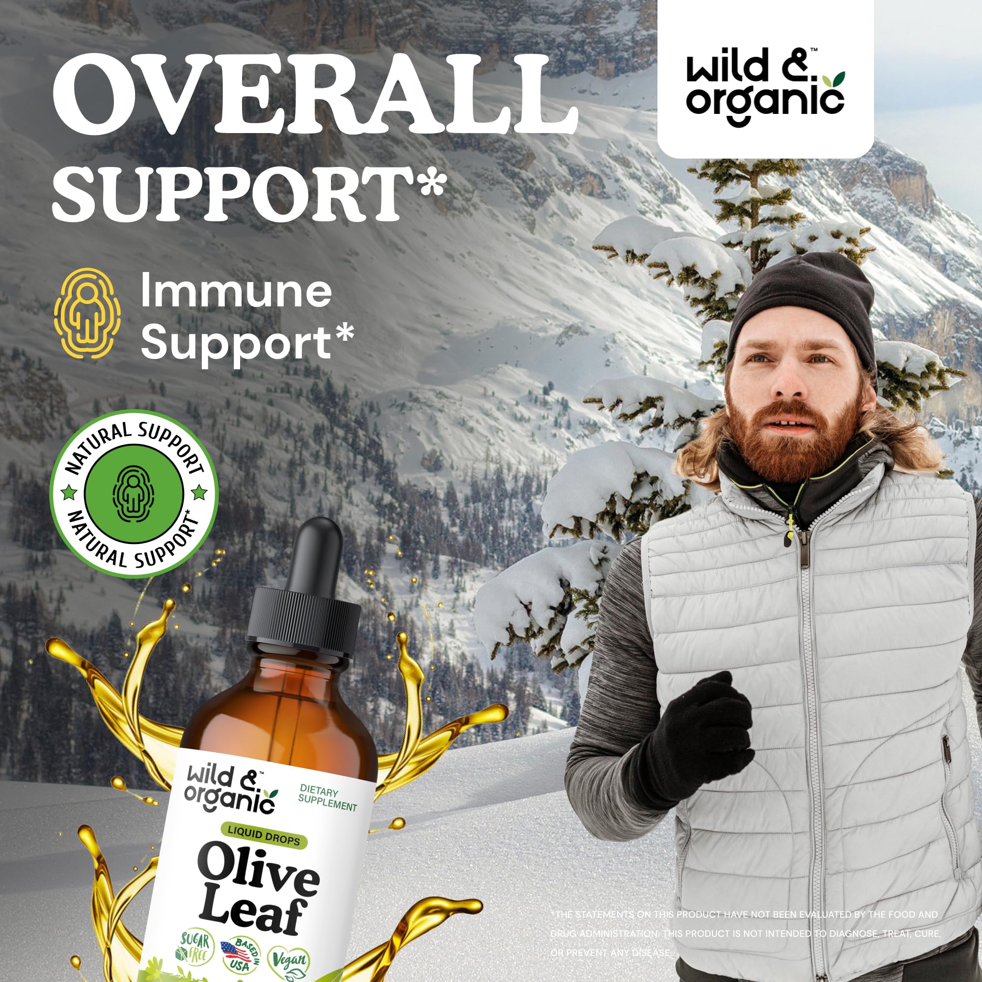 Wild & Organic gotero dispensando gotas fácilmente para dosificación precisa