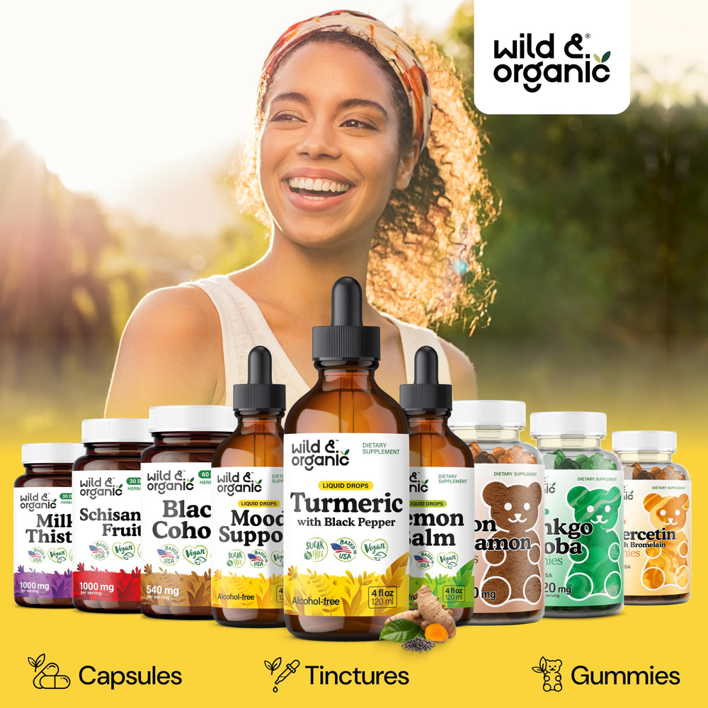 Wild & Organic frasco junto a una regla para comparar tamaño