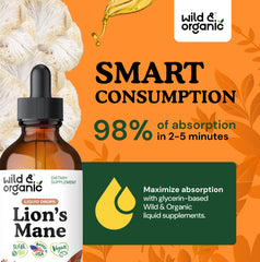 Wild & Organic gotas añadidas a taza de té para una toma fácil y cotidiana