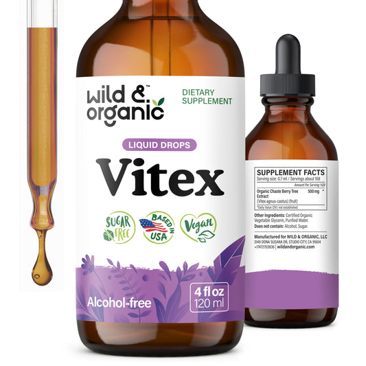 Wild & Organic botella frontal mostrando etiqueta clara y confianza