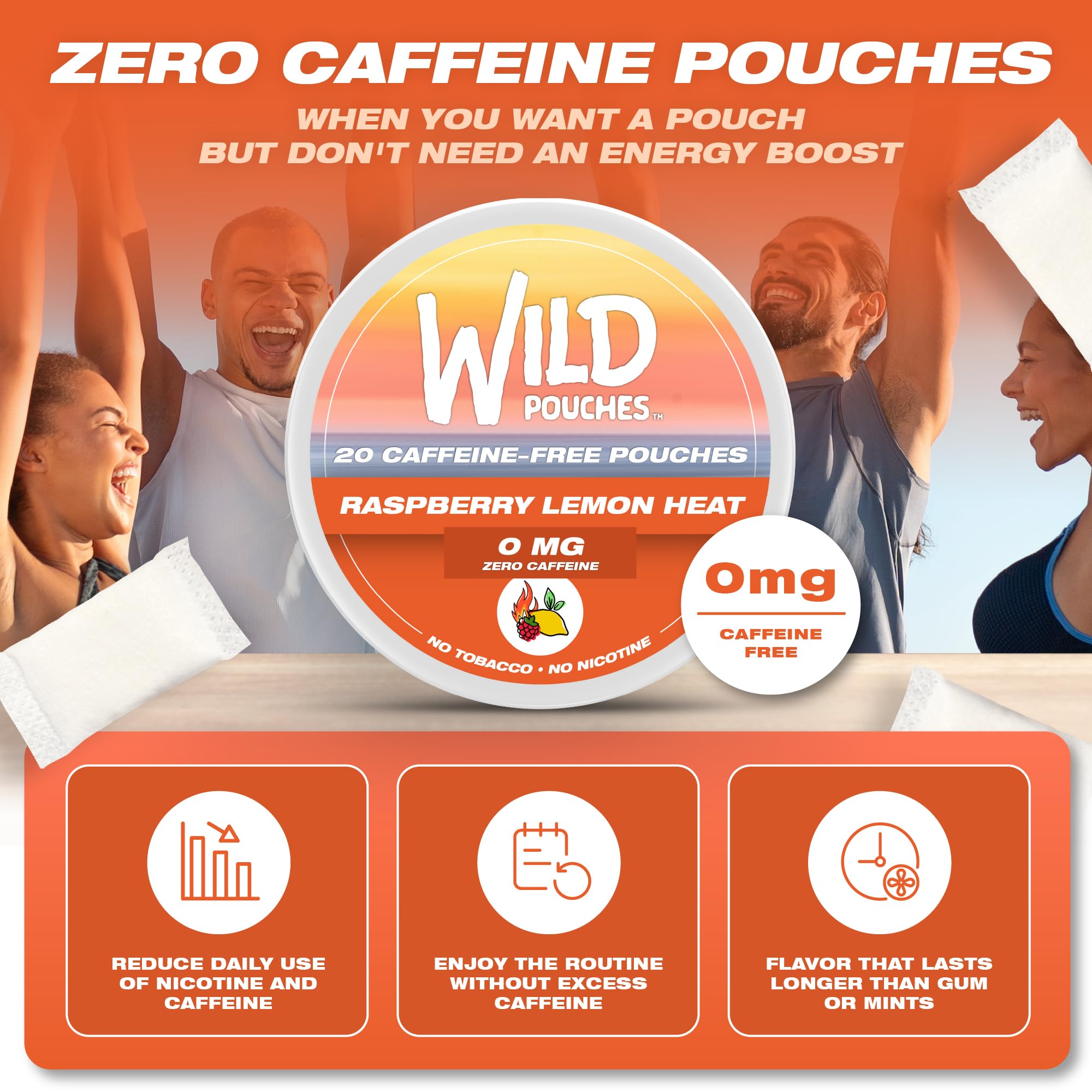 Wild Pouches contenido con 20 unidades abierto, muestra la cantidad lista para usar