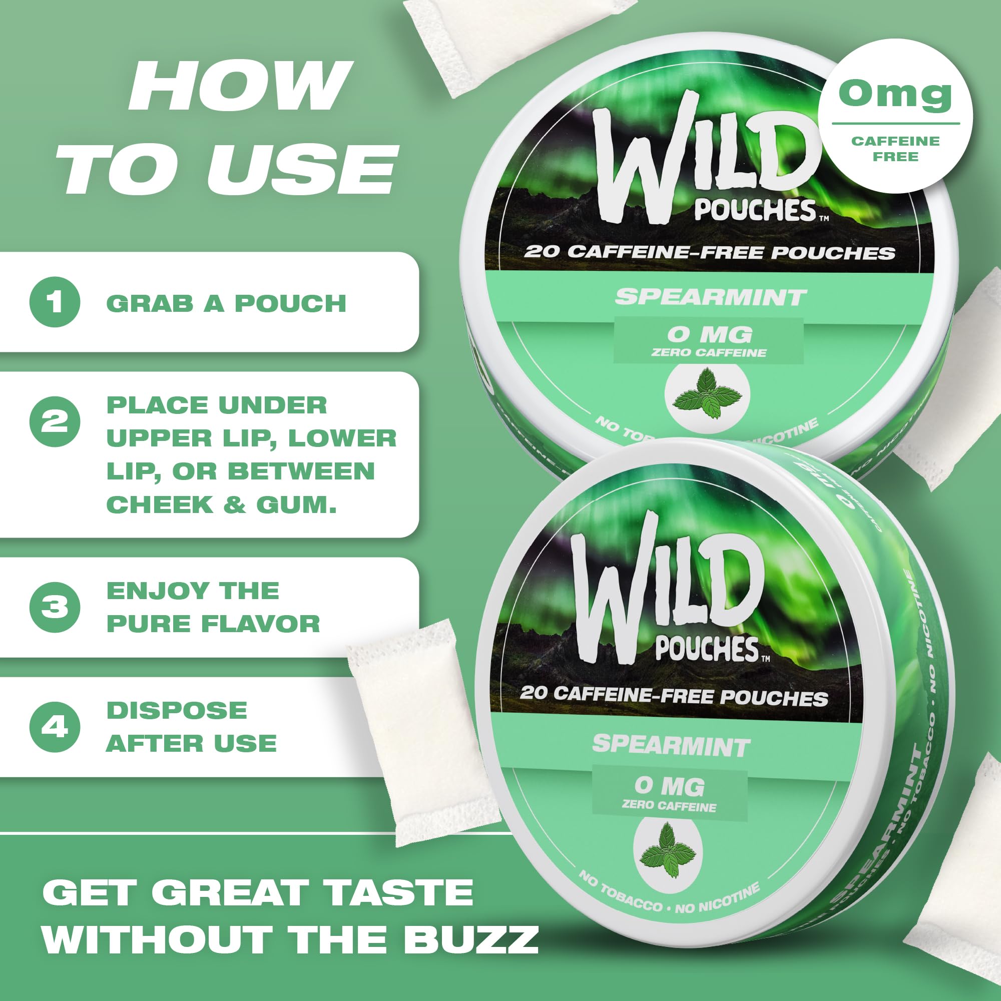 Wild Pouches etiqueta y lista de ingredientes mostrando calidad