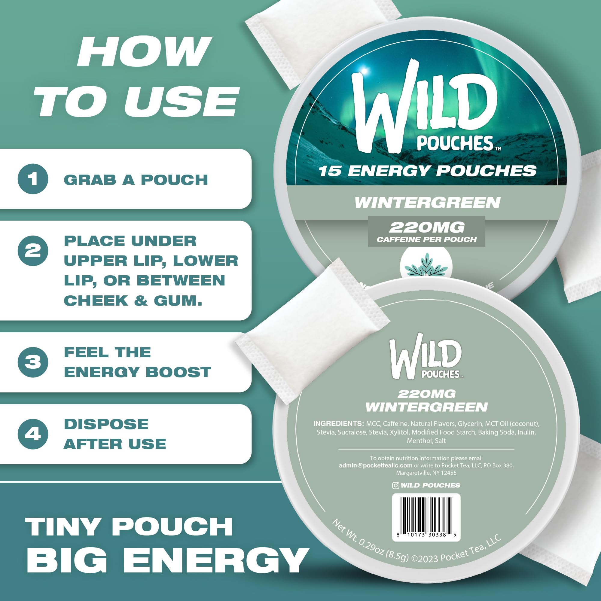 Wild Pouches etiqueta con información nutricional y claridad de ingredientes