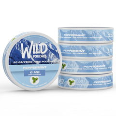 Wild Pouches frontal de lata Peppermint Ice mostrando diseño y conveniencia