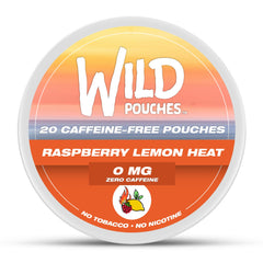 Wild Pouches frontal de lata Raspberry Lemon Heat, presentación clara y práctica