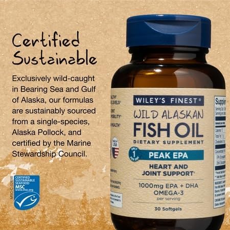 Wiley's Finest etiqueta nutricional detallada que indica EPA y DHA concentrados
