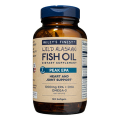 Wiley's Finest envase frontal mostrando omega‑3 y beneficios