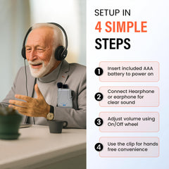 Williams Sound Pocketalker con auricular EAR013 mono para atención un oído