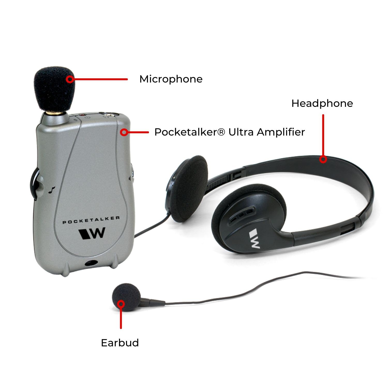 Williams Sound PockeTalker Ultra micrófono desmontable, enfoque de sonido cercano