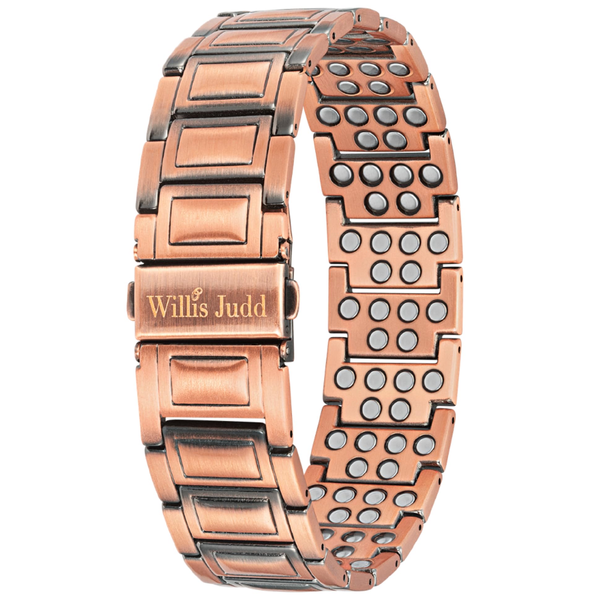 Willis Judd pulsera de cobre vista frontal, elegante y resistente