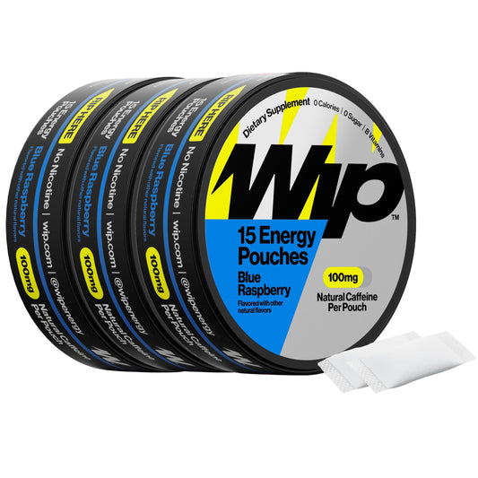 Wip lata frontal Blue Raspberry mostrando diseño y conveniencia para llevar