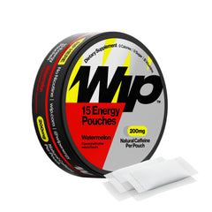 Wip lata frontal mostrando 15 sobres, energía portátil sin azúcar