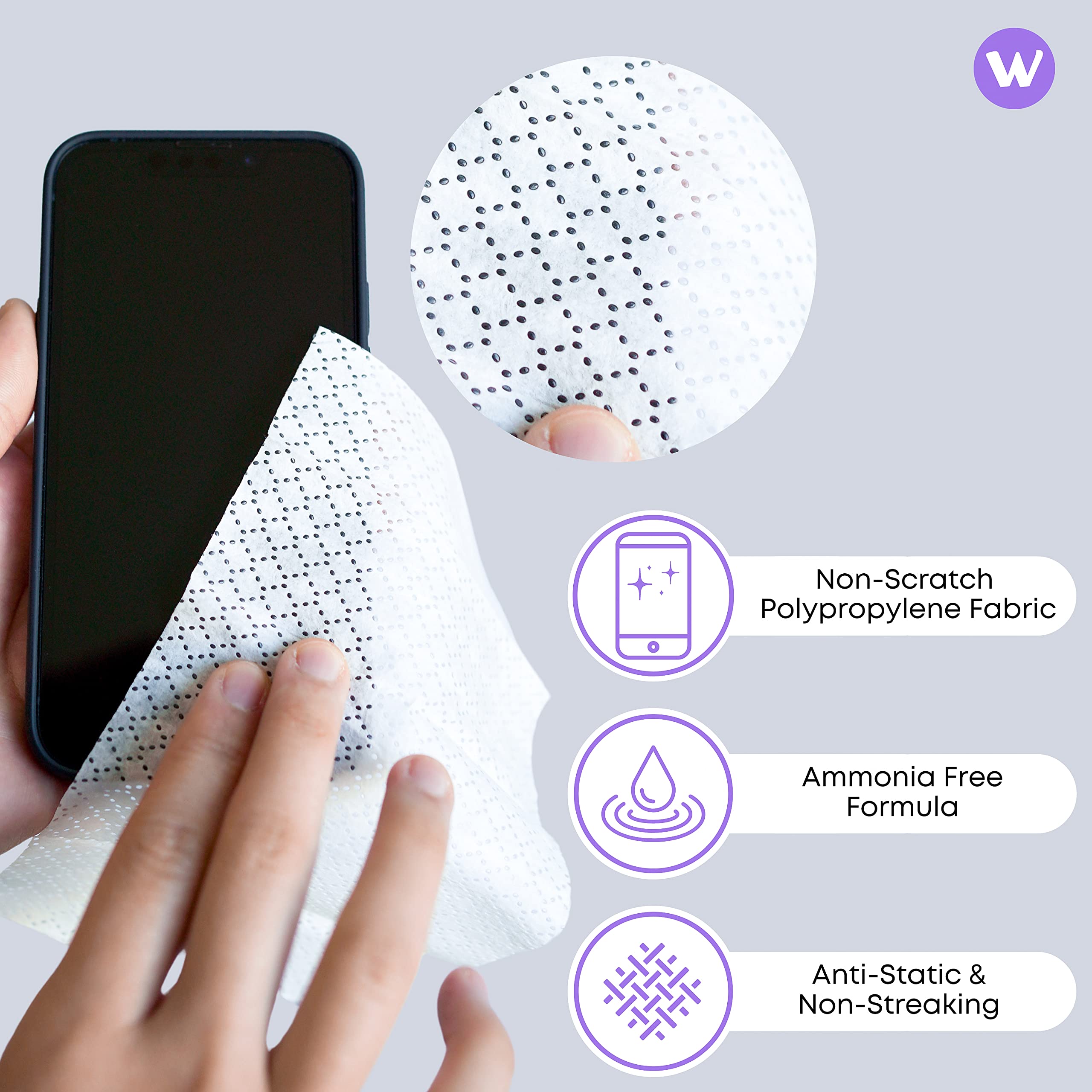 Wipemart limpieza de gafas con toallita, mejora visibilidad sin rayas