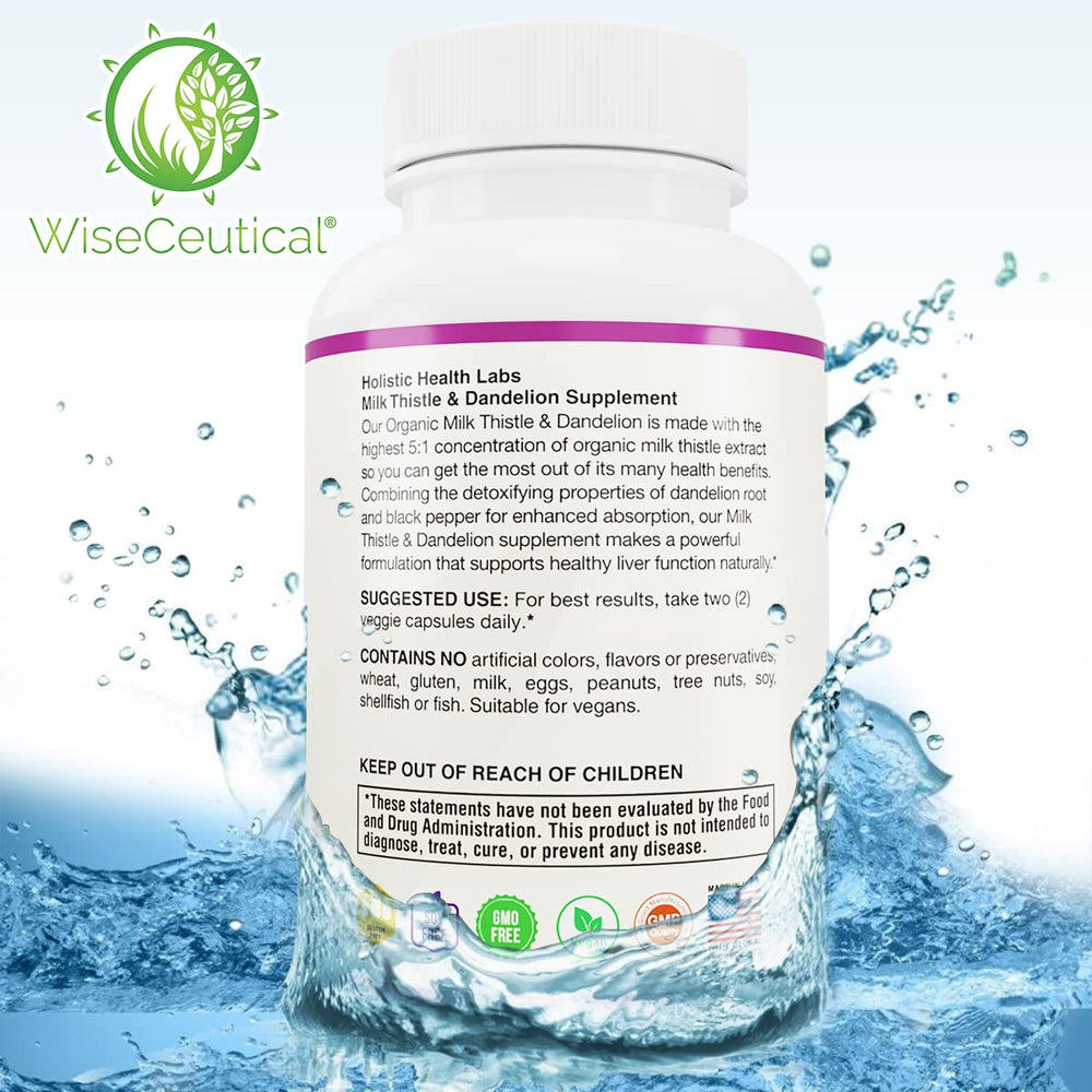 Wiseceutical flor y hoja de cardo mariano mostrando origen vegetal