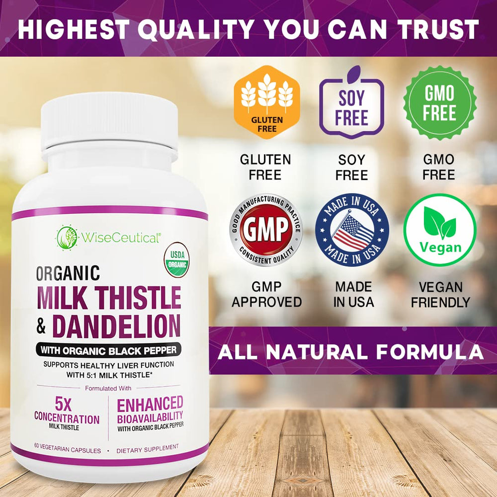 Wiseceutical raíz de diente de león orgánico como ingrediente natural