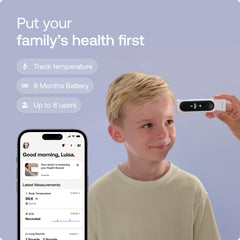 Withings BeamO sensor infrarrojo en primer plano para medición sin contacto precisa