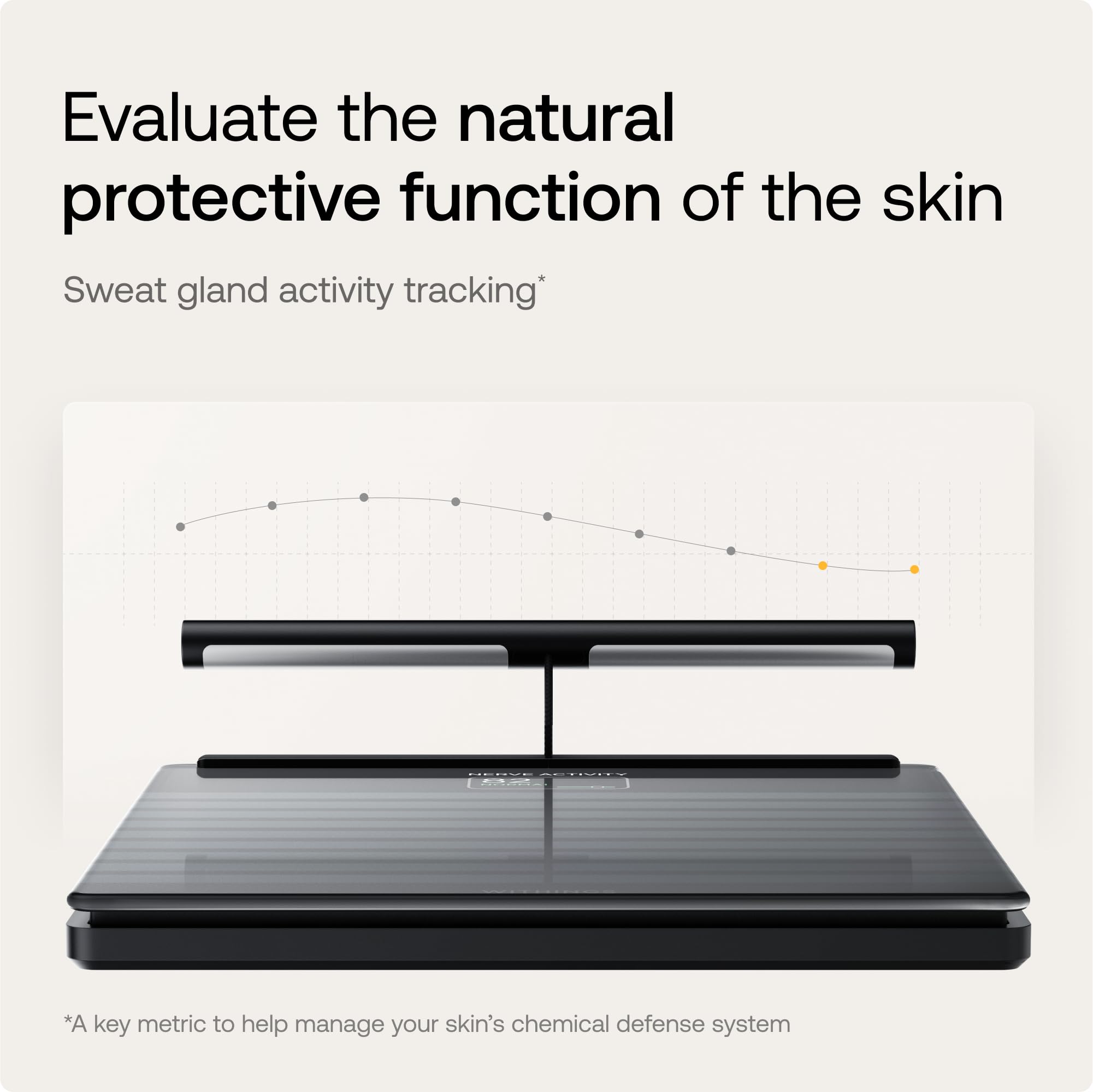 WITHINGS Body Scan junto a objeto para comparar tamaño y escala