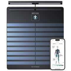 WITHINGS Body Scan vista frontal con diseño elegante y lectura clara