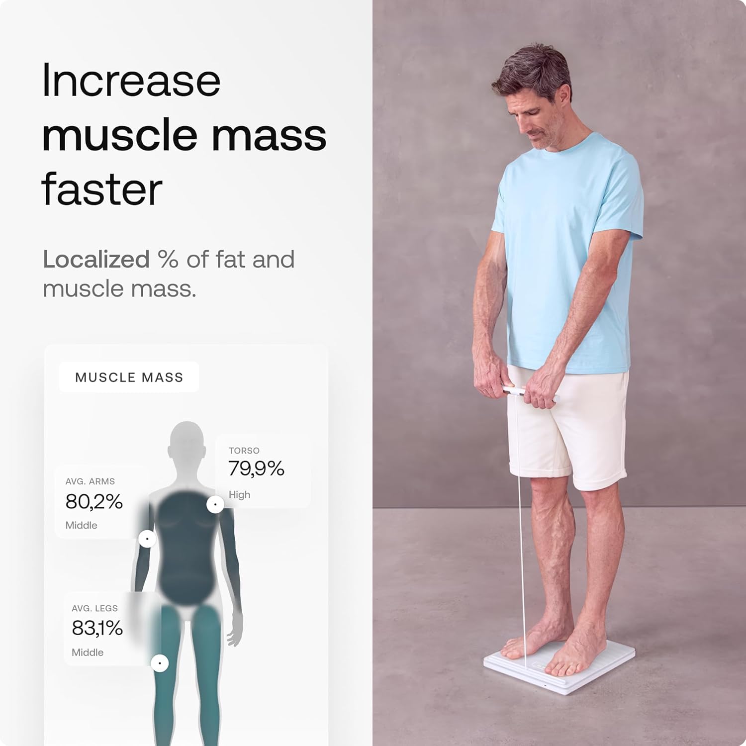 Withings Body Scan pantalla detallada con lecturas claras y navegación fácil