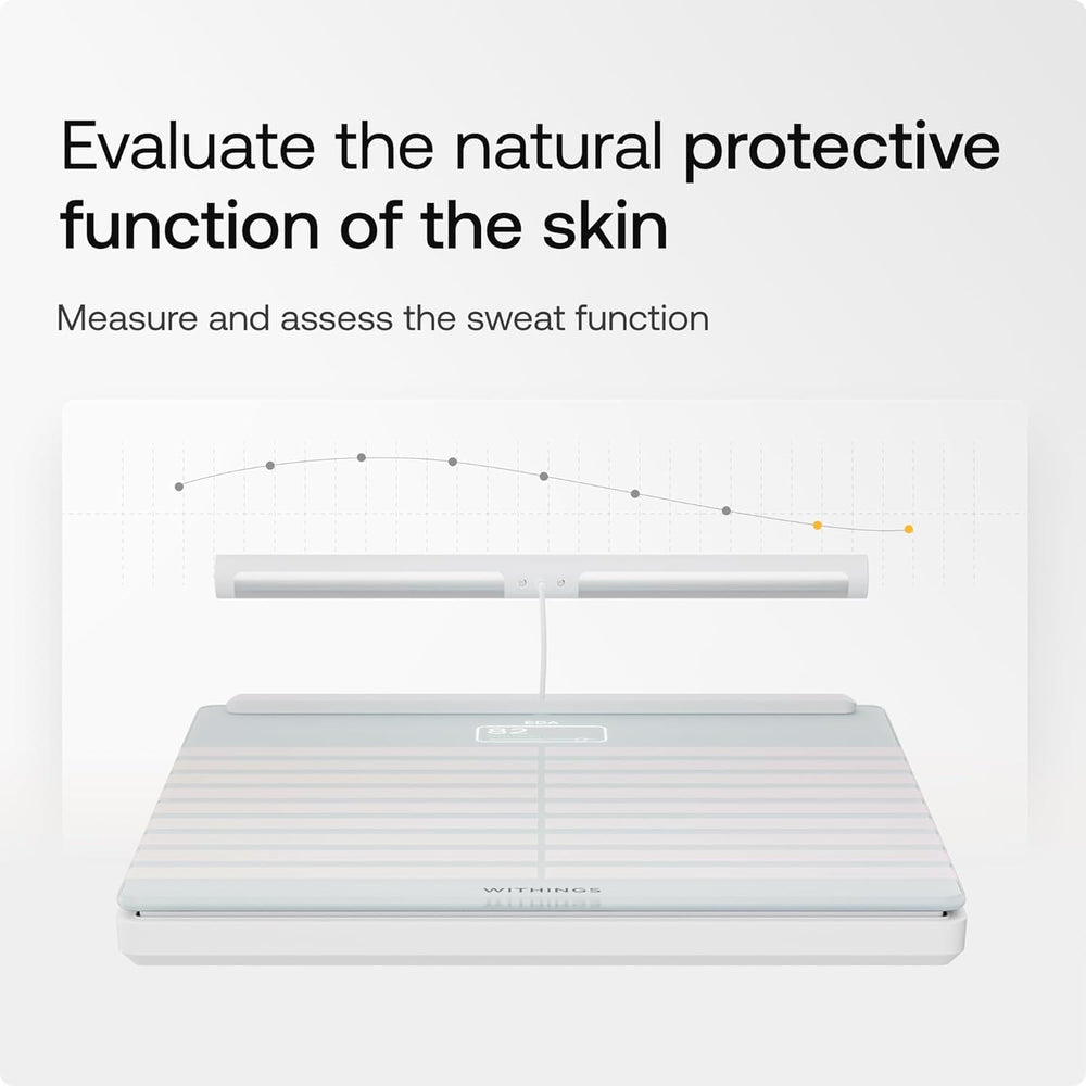 Withings Body Scan comparado con objeto para mostrar escala y perfil compacto