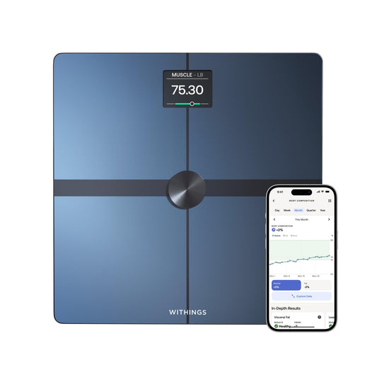 WITHINGS Body Smart vista frontal con pantalla a color y diseño elegante para precisión
