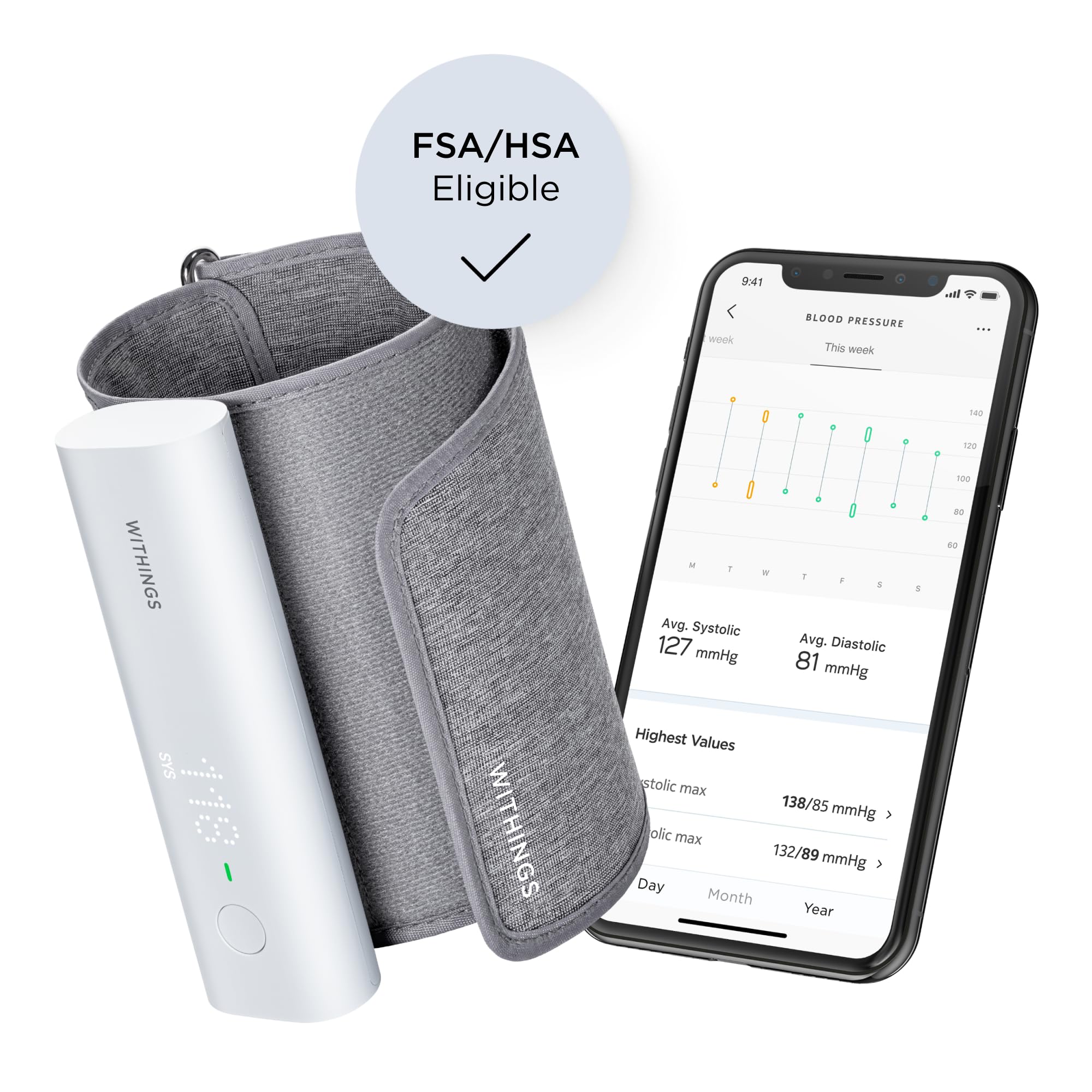 Withings BPM Connect detalle del manguito cómodo y ajuste fiable