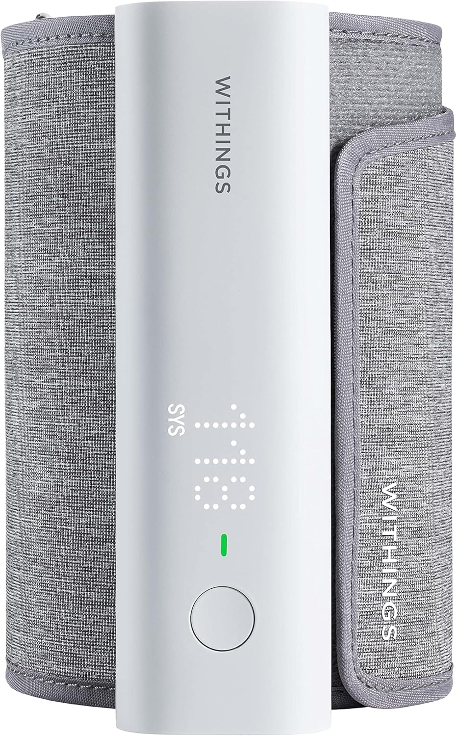 Withings BPM Connect frontal mostrando resultados y beneficio de lectura rápida