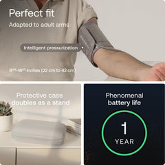 Withings BPM Vision junto a objeto cotidiano para escala, diseño portátil y compacto