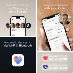 Withings BPM Vision funda abierta usada como soporte, transporte y lectura estable