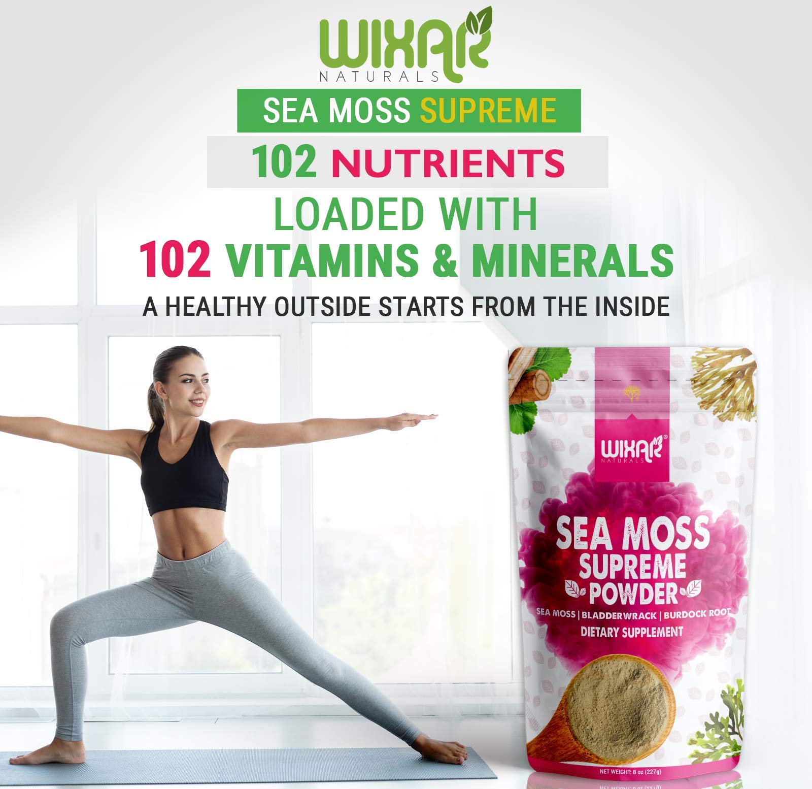 WIXAR NATURALS presentación en cocina con vaso y batidora, uso cotidiano práctico