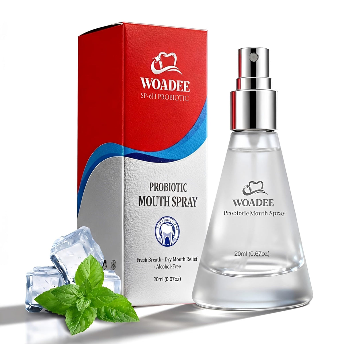 Woadee envase frontal 20 ml mostrando diseño compacto y práctico