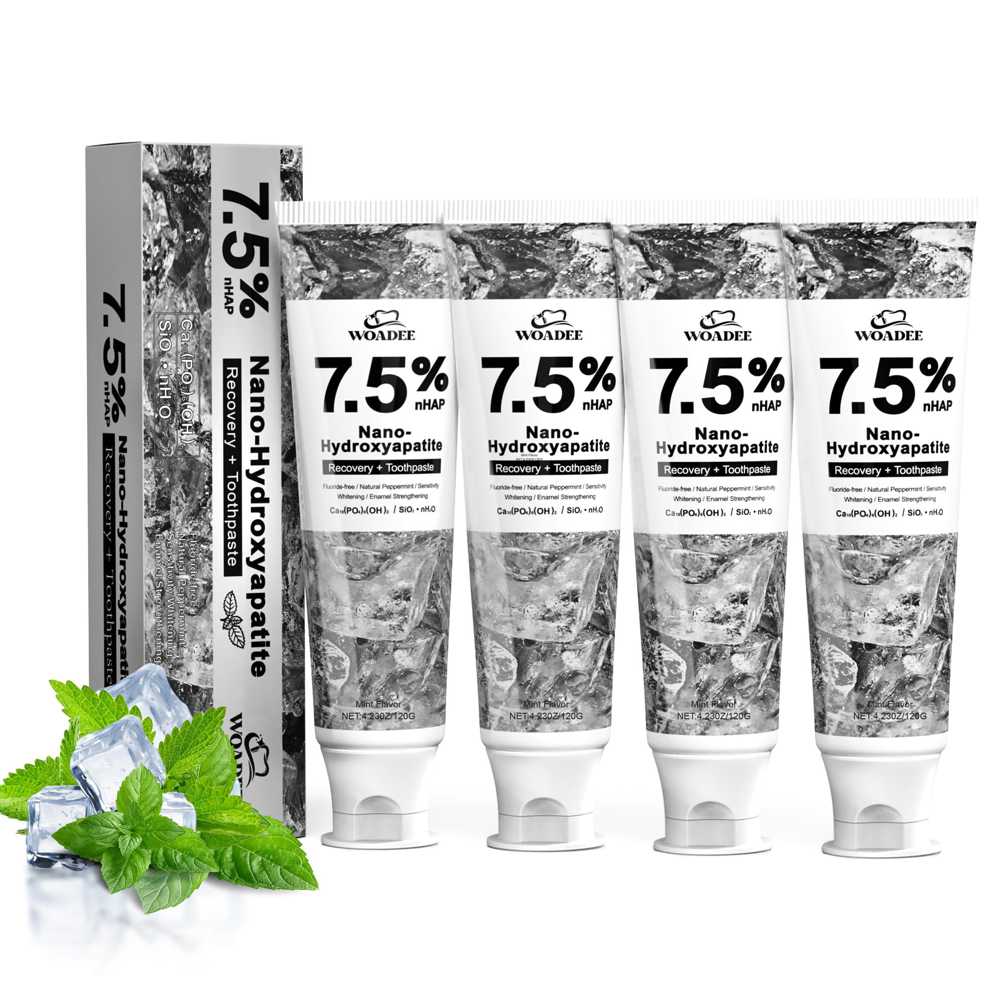Woadee pack de cuatro tubos frontal mostrando envase y conveniencia